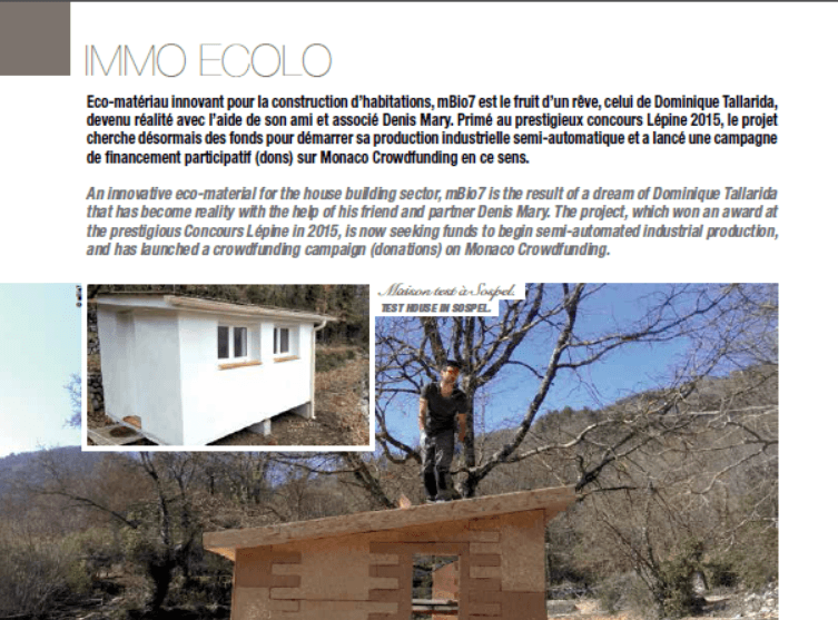 Eco-matériau innovant pour la construction d’habitations